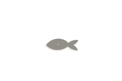 Cabochon disk, fish shape, with 2.5mm thread, pattern 1
