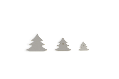 Three Cabochon disks, christmas trees shape, patern 2, with 2.5mm thread