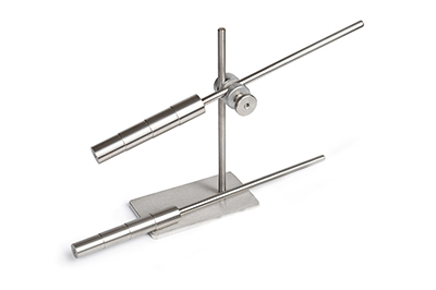Stainless steel ring mandrel holder with two mandrels for eight different ring sizes
